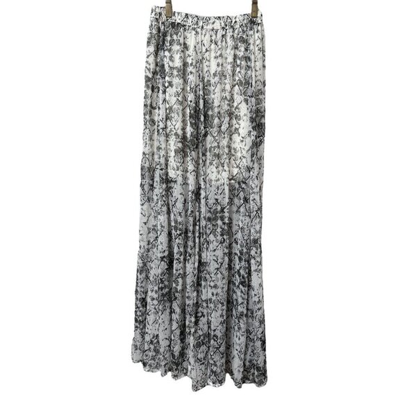 Abercrombie & Fitch Maxi Skirt Small Gray Snakeprint Chiffon Elastic Waist Flowy - Picture 5 of 7